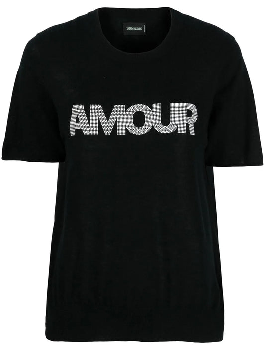 Logo-Print Cashmere Top