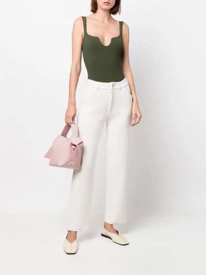 High-Rise Straight-Leg Trousers