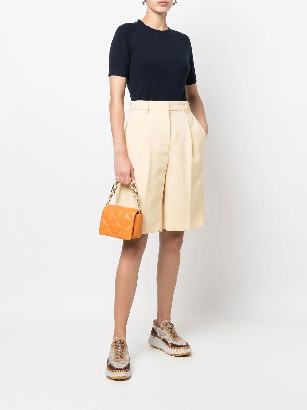 Short-Sleeve Cashmere Knit Top