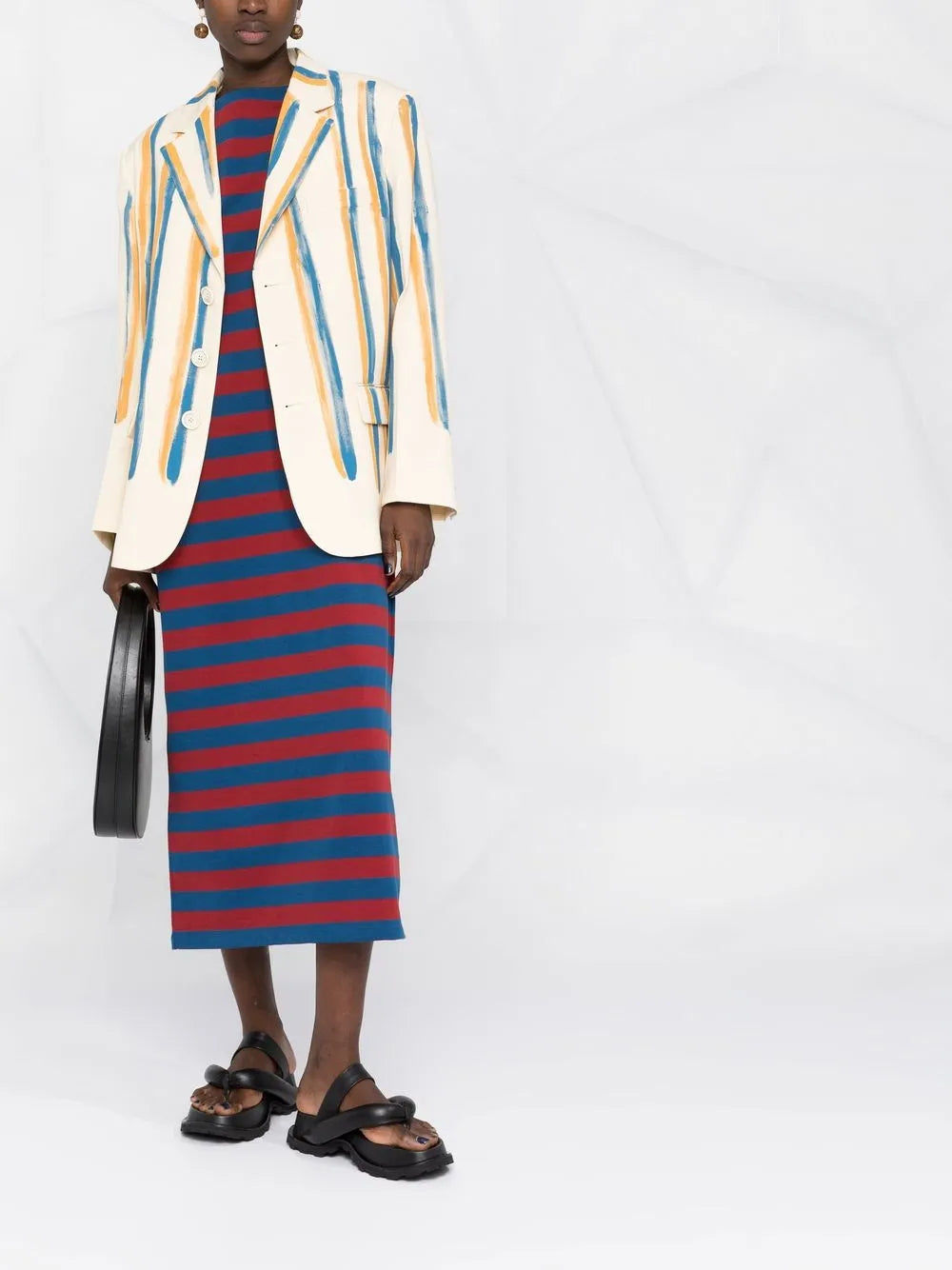 Striped Single-Breasted Blazer
