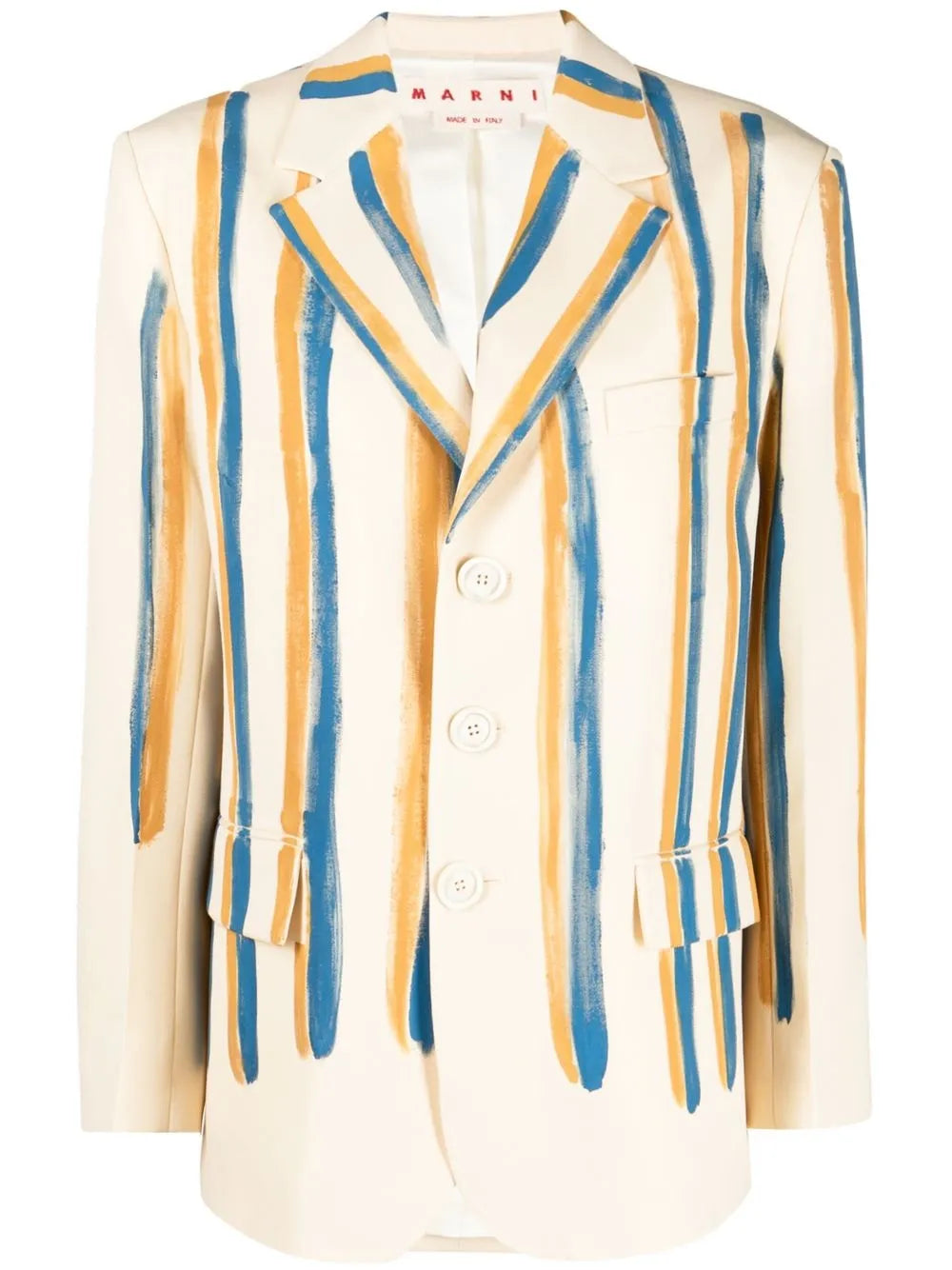 Striped Single-Breasted Blazer