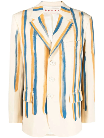 Striped Single-Breasted Blazer