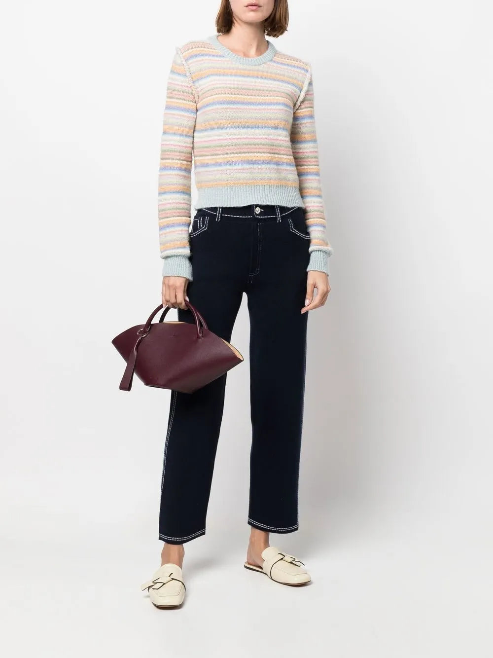 High-Rise Straight-Leg Trousers