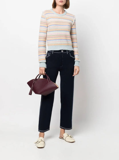 High-Rise Straight-Leg Trousers