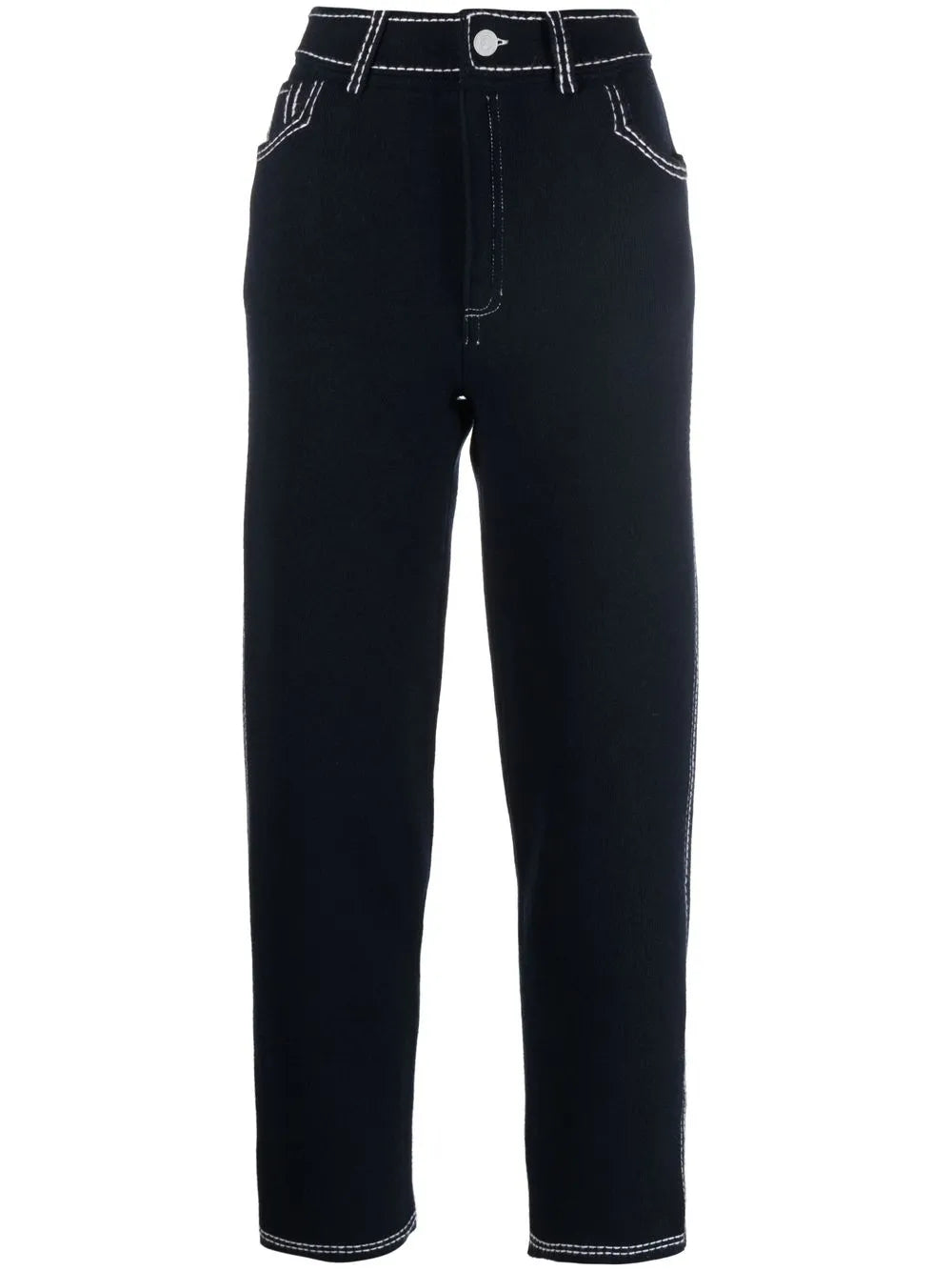 High-Rise Straight-Leg Trousers