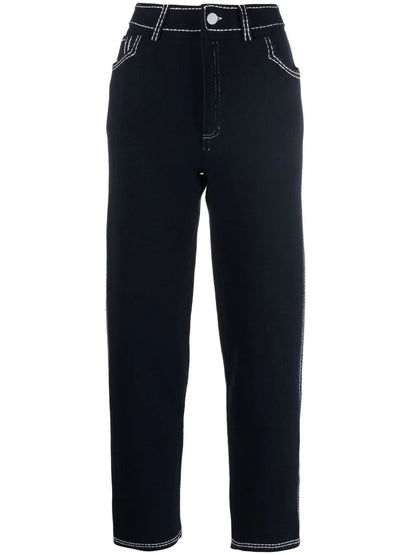 High-Rise Straight-Leg Trousers