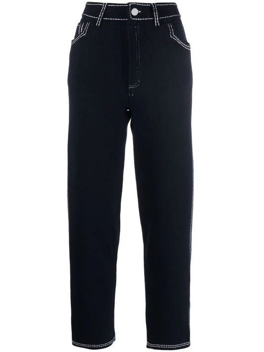 High-Rise Straight-Leg Trousers