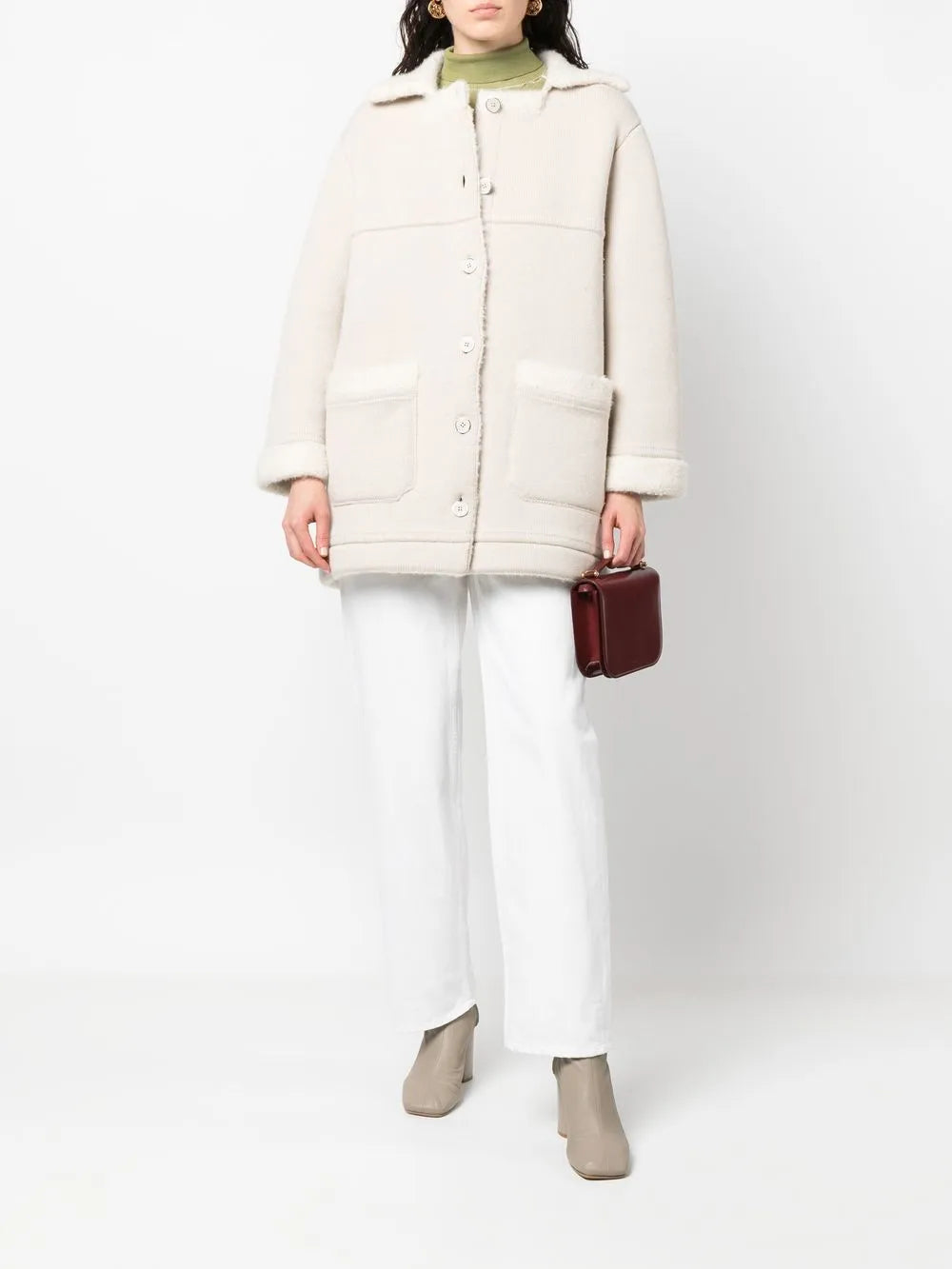 Cashmere-Alpaca Buttoned Coat