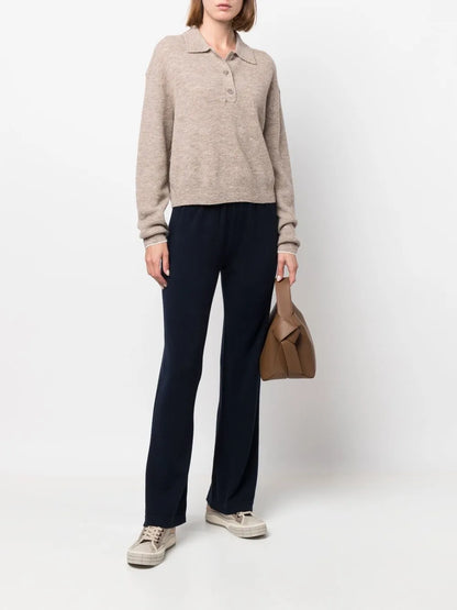 Wide-Leg Cashmere Trousers