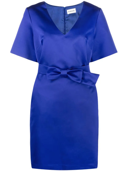 Belted V-Neck Mini Dress