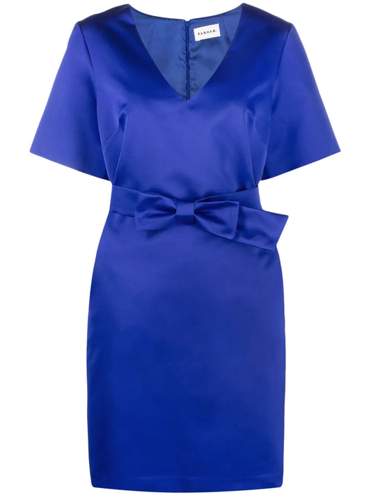 Belted V-Neck Mini Dress