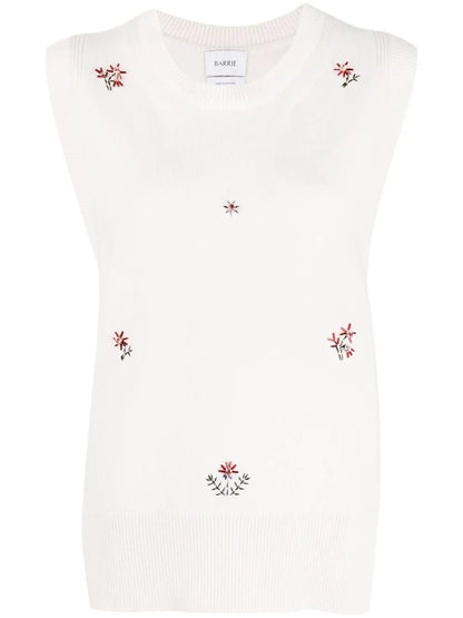 Floral Embroidered Cashmere Top