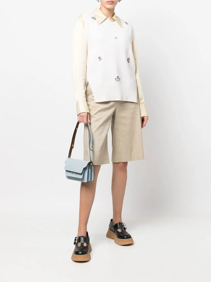 Floral Embroidered Cashmere Top