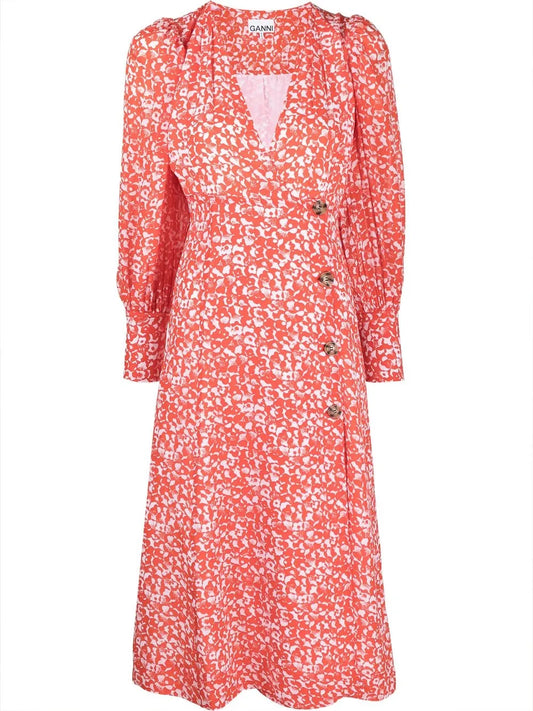 Floral Crepe Midi Dress
