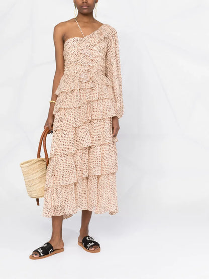 Hazel One-Shoulder Tiered Dress