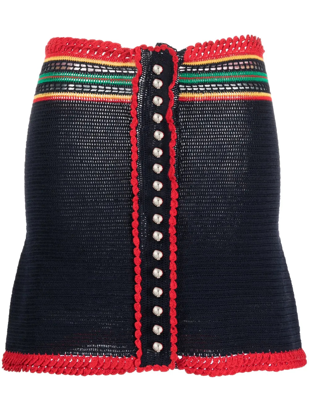 Colour-Block Macramé Miniskirt