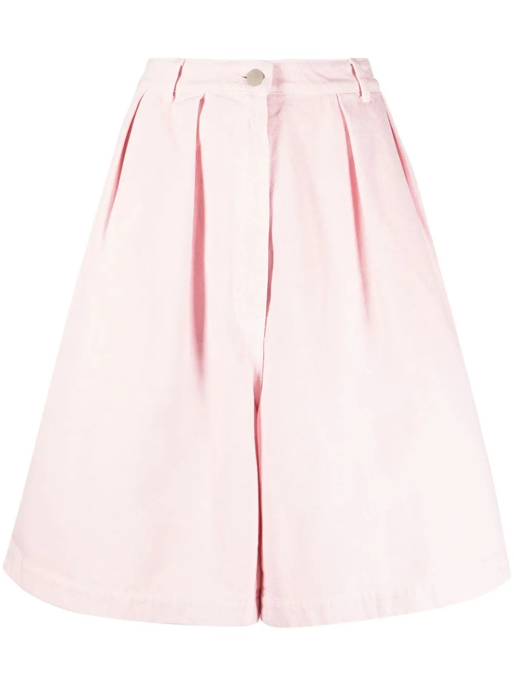 Pleated Denim Shorts
