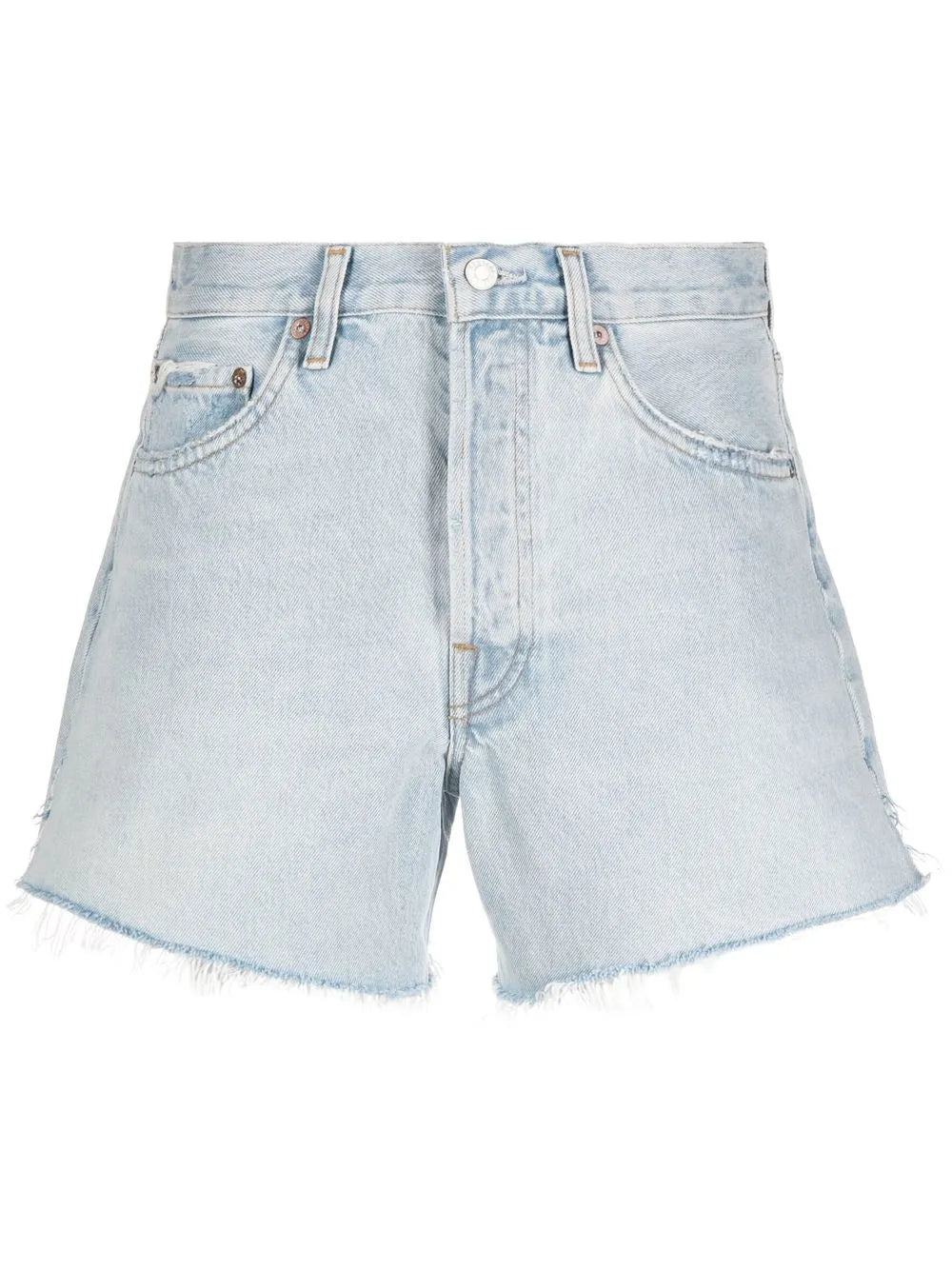 Frayed-Edge Denim Shorts