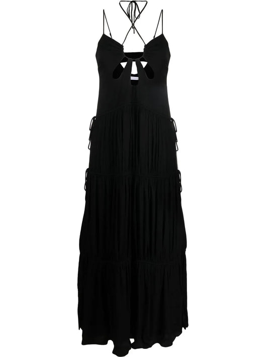 Lina Tiered Pleated Maxi Dress