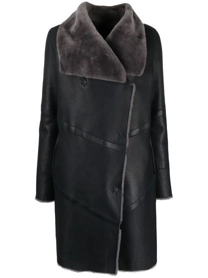 Off-Centre Fastening Fur Coat