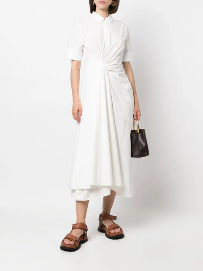 Ruched Shirt Midi Dress