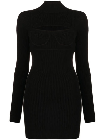 Ribbed-Knit Bodycon Mini Dress