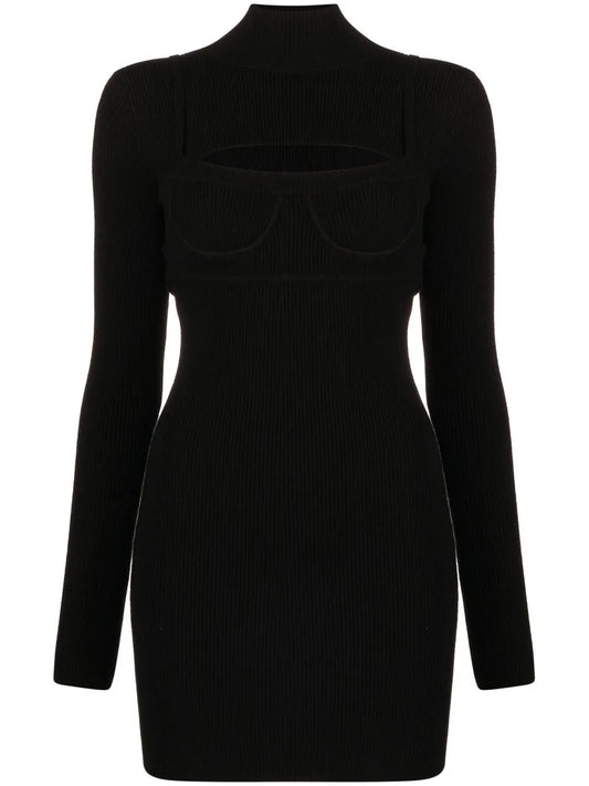Ribbed-Knit Bodycon Mini Dress