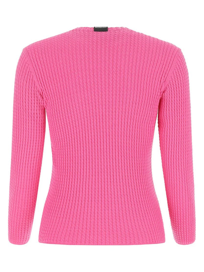 Round-Neck Waffle-Knit Jumper