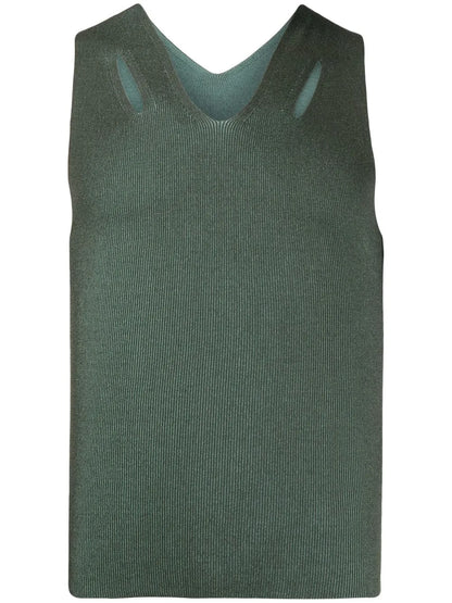 Ribbed Knit Cut-Out Vest