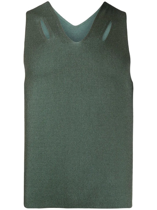 Ribbed Knit Cut-Out Vest