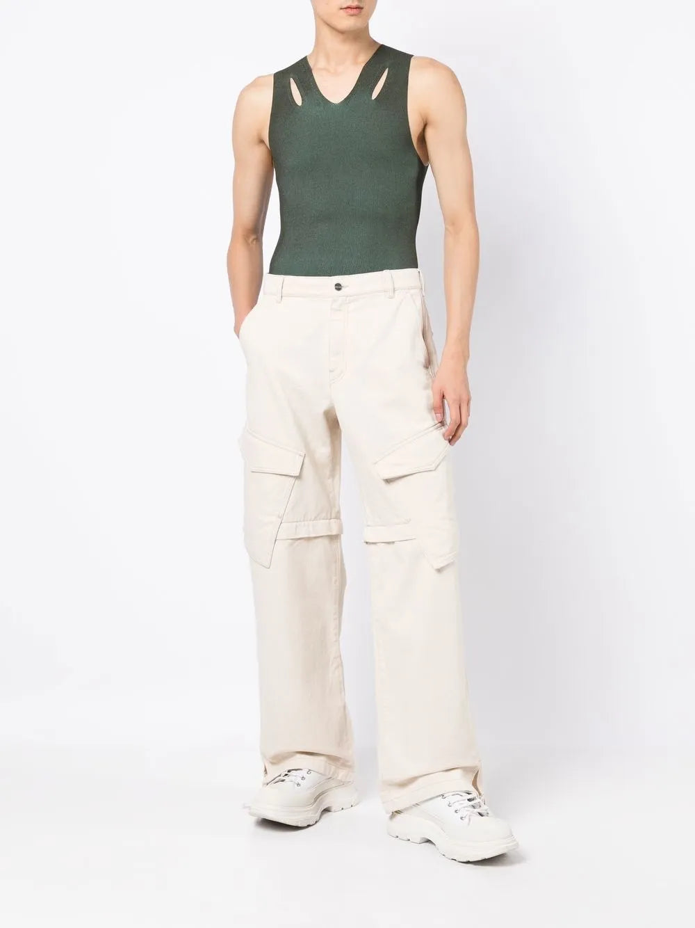Ribbed Knit Cut-Out Vest