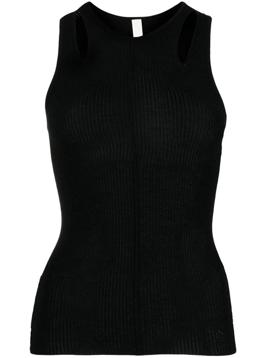 Merino Pointelle Ribbed Tank Top