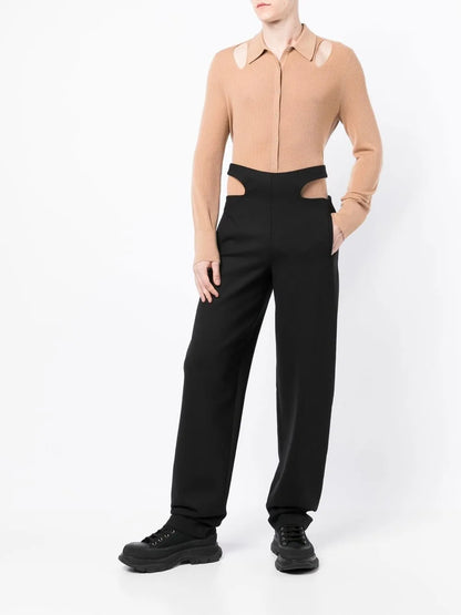 Wool-Blend Rib Pointelle Shirt