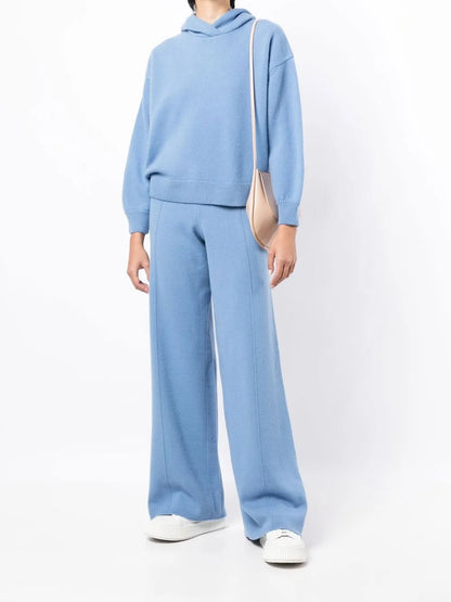 High-Waisted Knitted Trousers