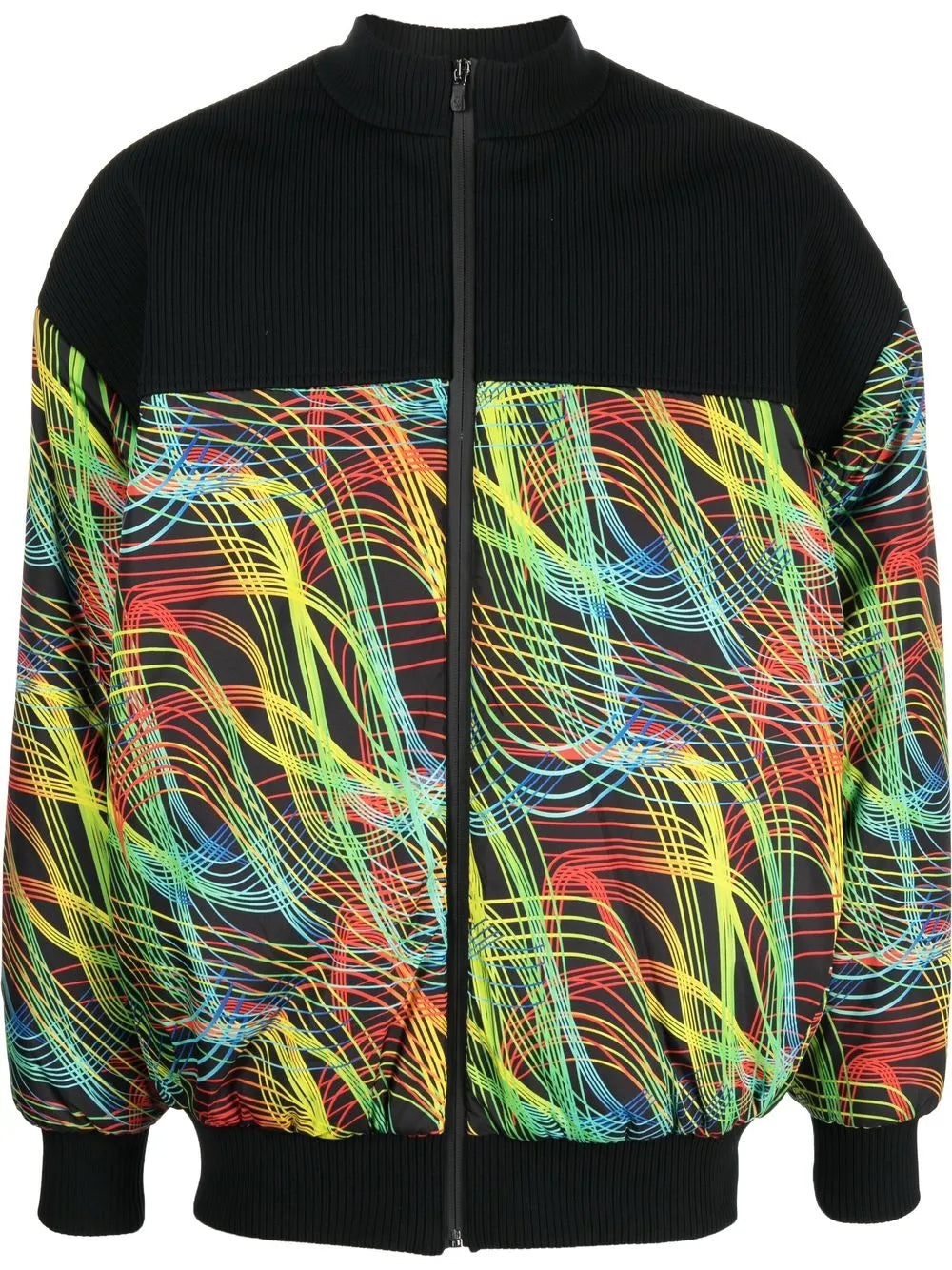 Speed Lines-Print Bomber Jacket