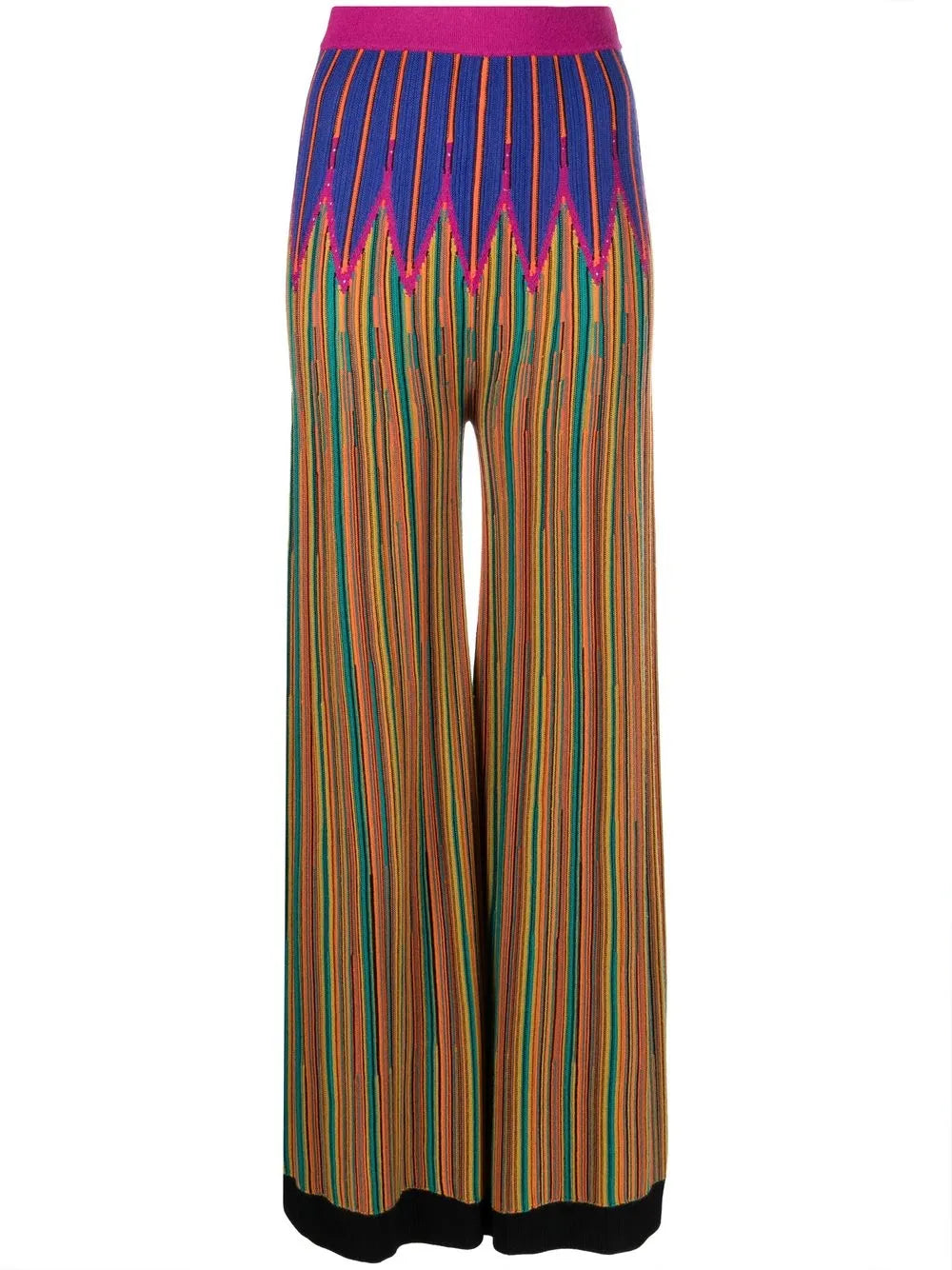 Knitted Abstract-Stripe Trousers