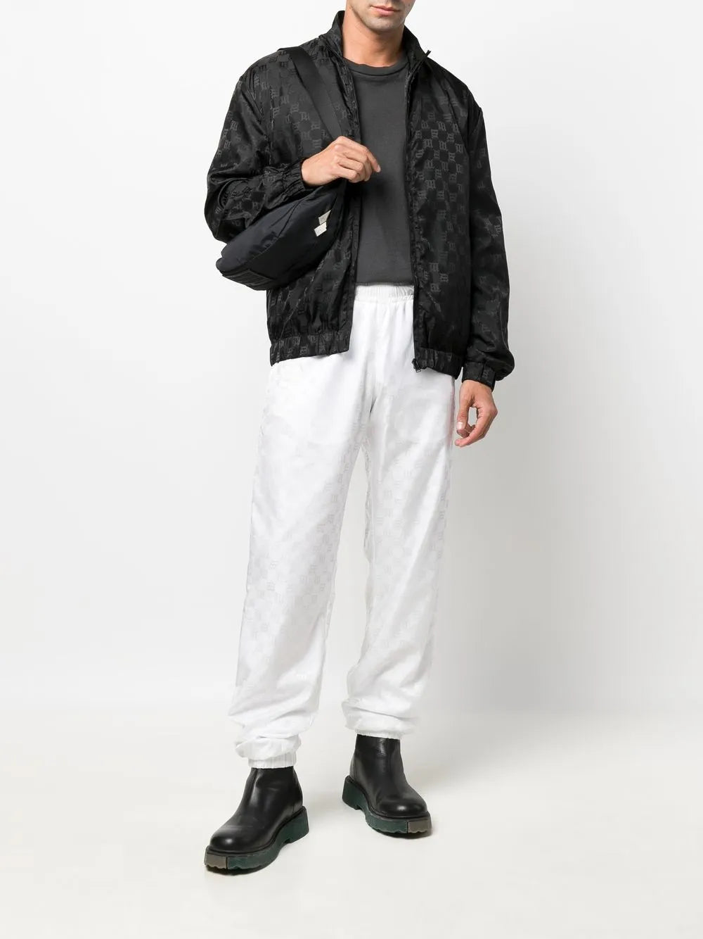 Monogram-Print Zip-Up Sports Jacket