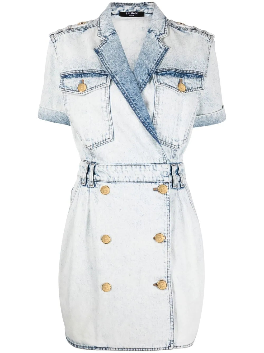 Double-Breasted Denim Dress