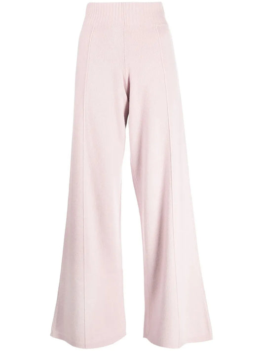 High-Waisted Knitted Trousers