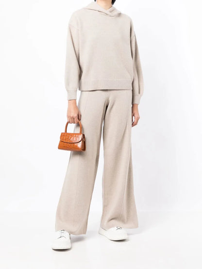 High-Waisted Knitted Trousers