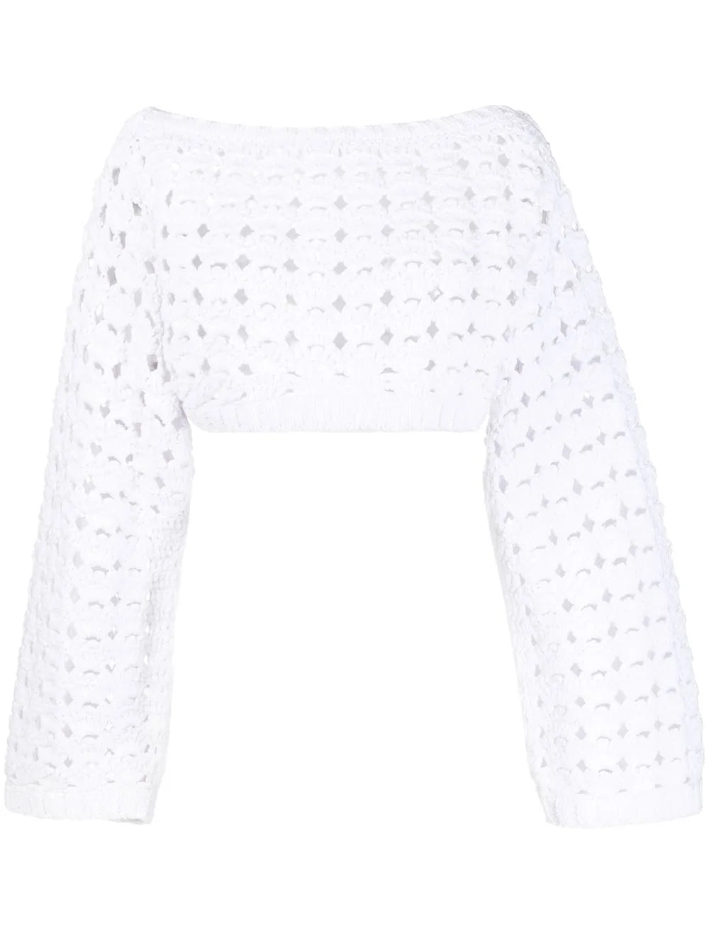 Cropped Open-Knit Jumper