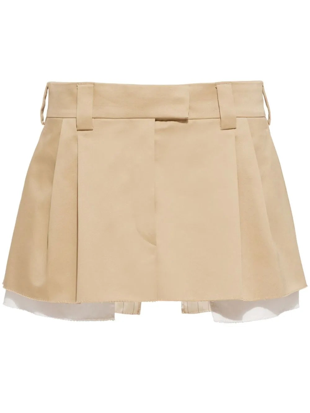 Embroidered-Logo Chino Miniskirt