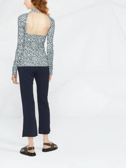 Back Cut-Out Patterned Top