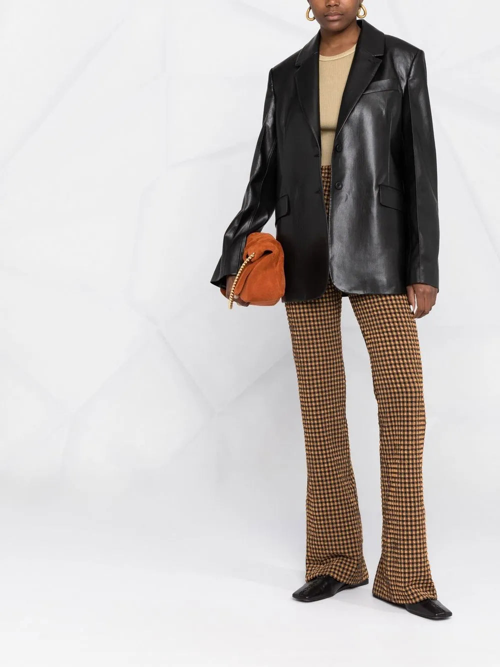 Notched-Lapels Single-Breasted Blazer