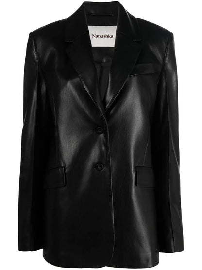 Notched-Lapels Single-Breasted Blazer