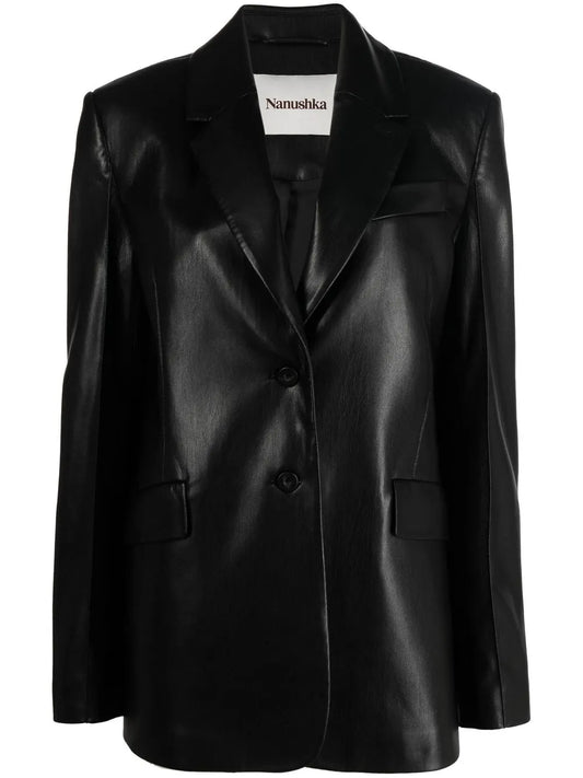 Notched-Lapels Single-Breasted Blazer