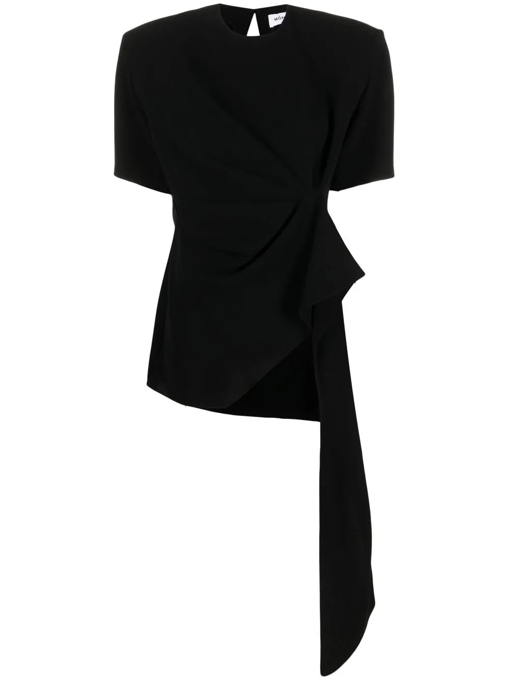 Draped Flared-Hem T-Shirt