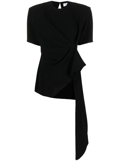 Draped Flared-Hem T-Shirt