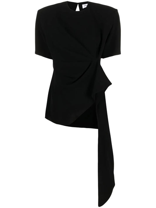 Draped Flared-Hem T-Shirt