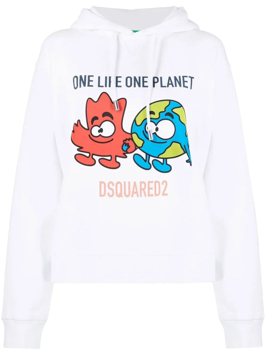Graphic-Print Cotton Hoodie